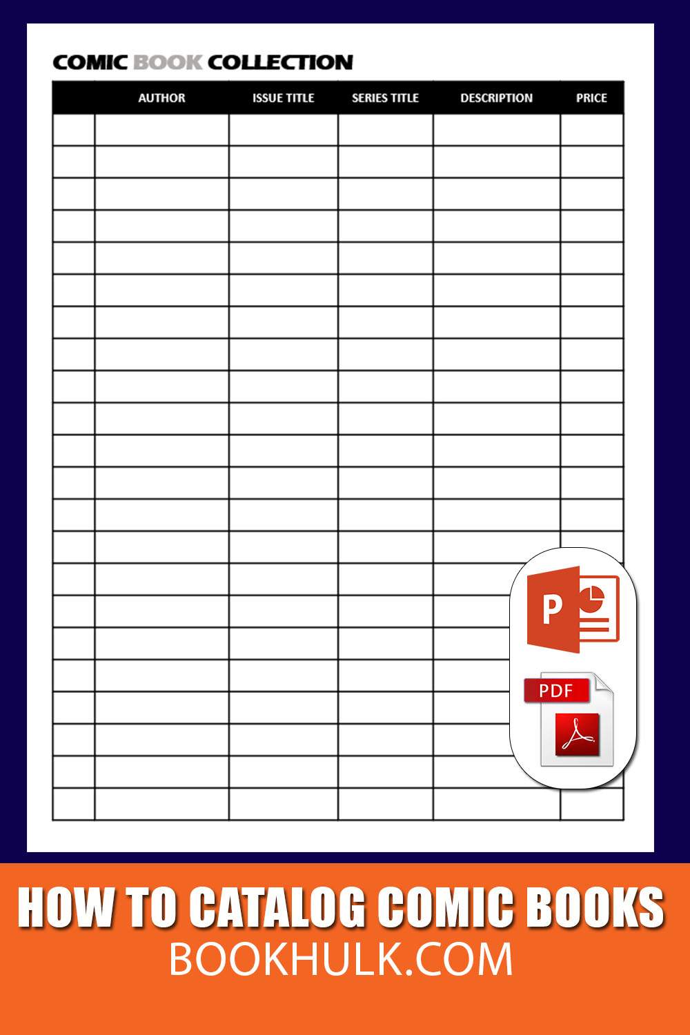 Comic Book Inventory Template